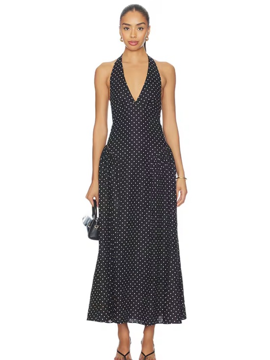 Faithfull the Brand Dresses & Skirts - NWT Faithfull La Cala Midi Dress in Lola Polka Dot Black & Cream